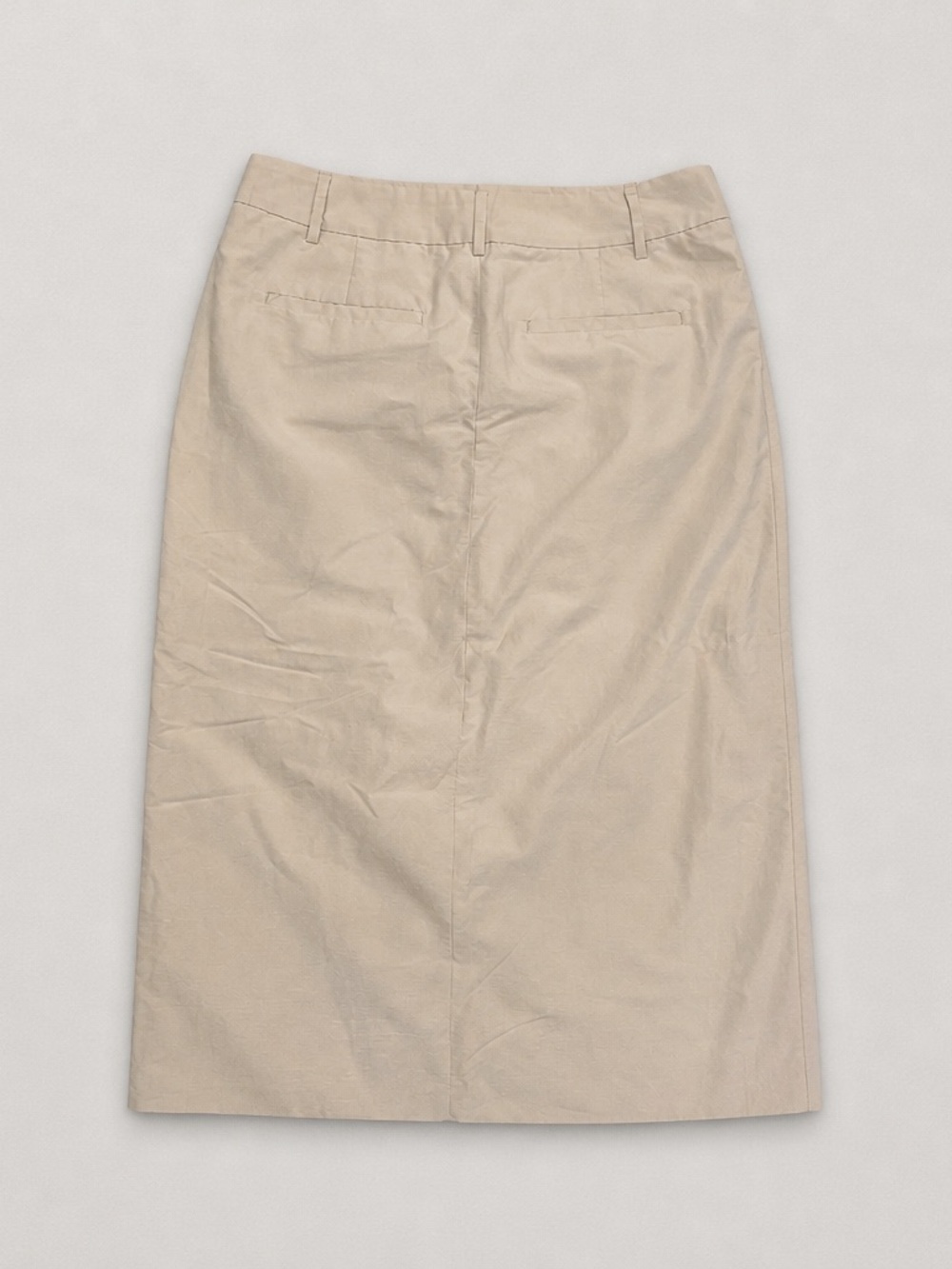 RW&CO Beige Linen Blend Midi Pencil Skirt Front Slit Lined Women's Size 6 - Picture 4 of 6